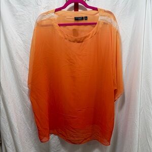 Susan Graver Sheer Orange Blouse